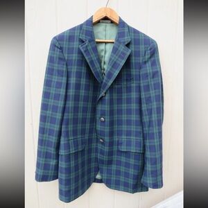 Jos. A. Bank Blue and Green Checkered Blazer